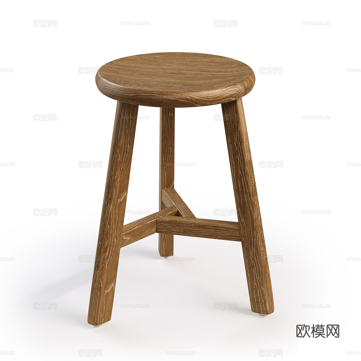 新中式侘寂实心榆木凳3d模型