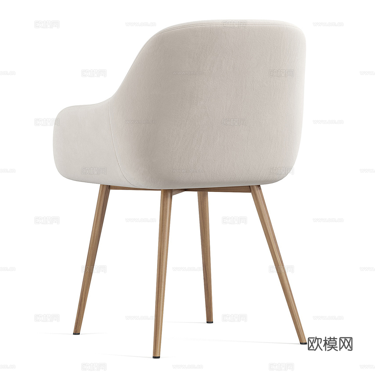 现代北欧原木椅子3d模型