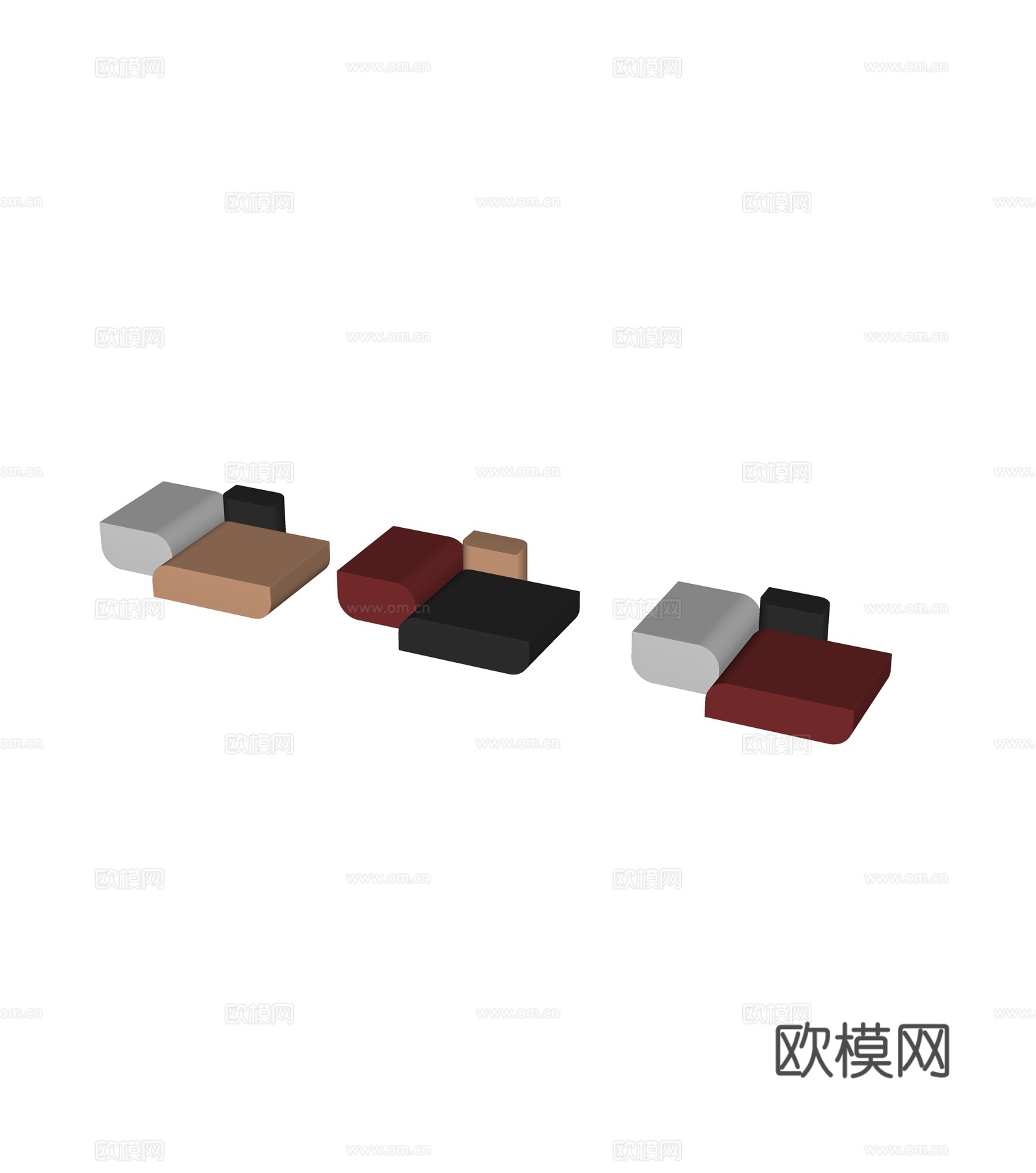 现代异形茶几组合su模型