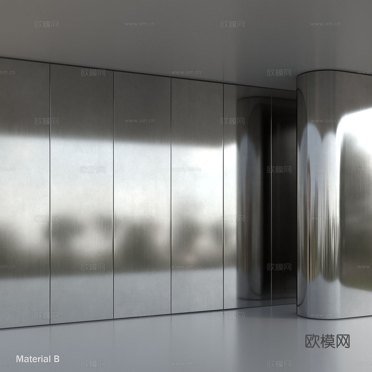 现代不锈钢金属材质3d模型