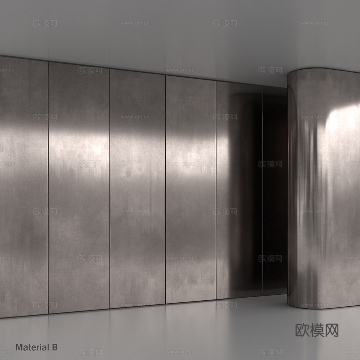 新中式做旧金属 铜板3d模型