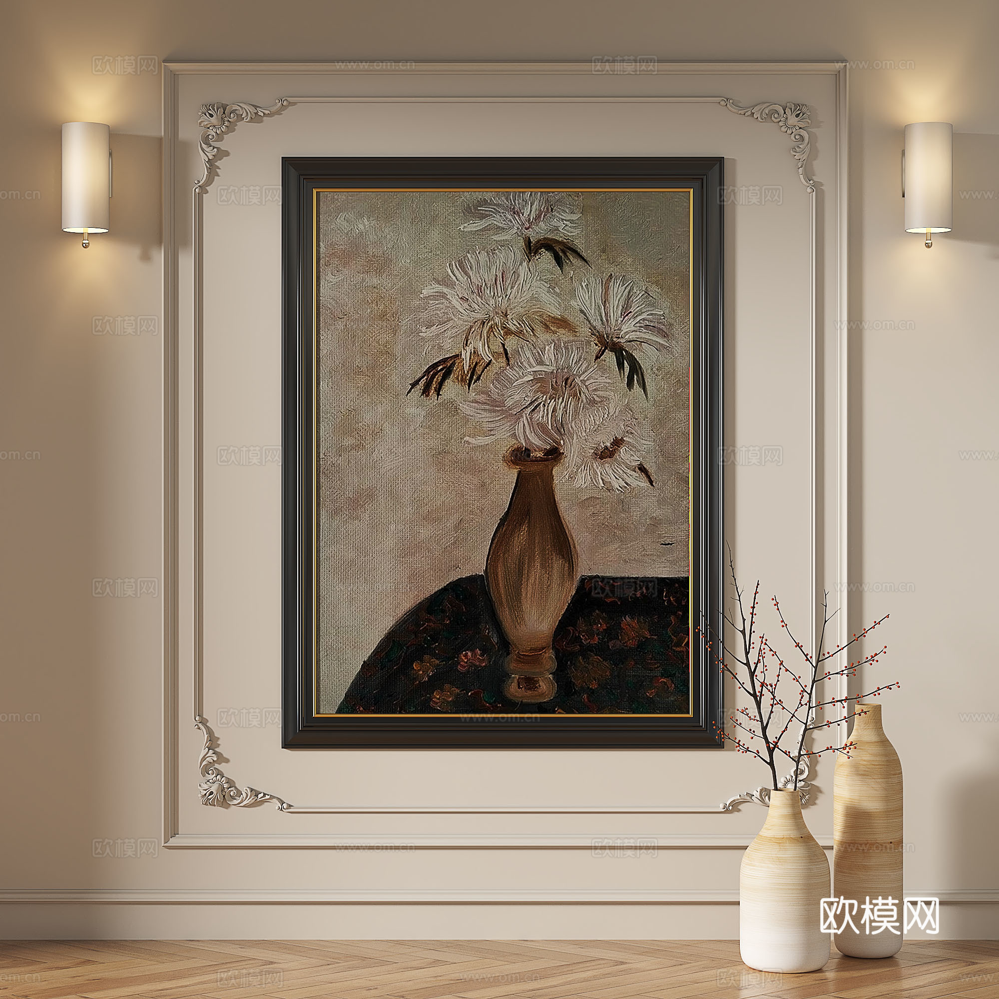 法式，复古，现代，欧式，中古，抽象，简约，轻奢，装饰画3d模型