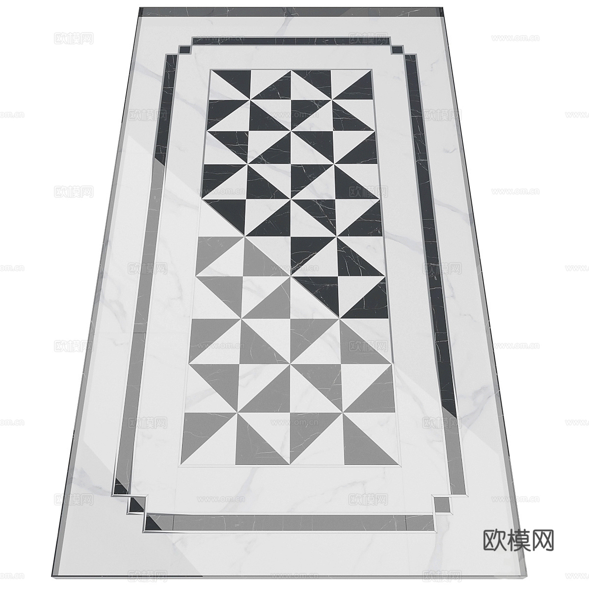 现代法式轻奢地砖拼花3d模型