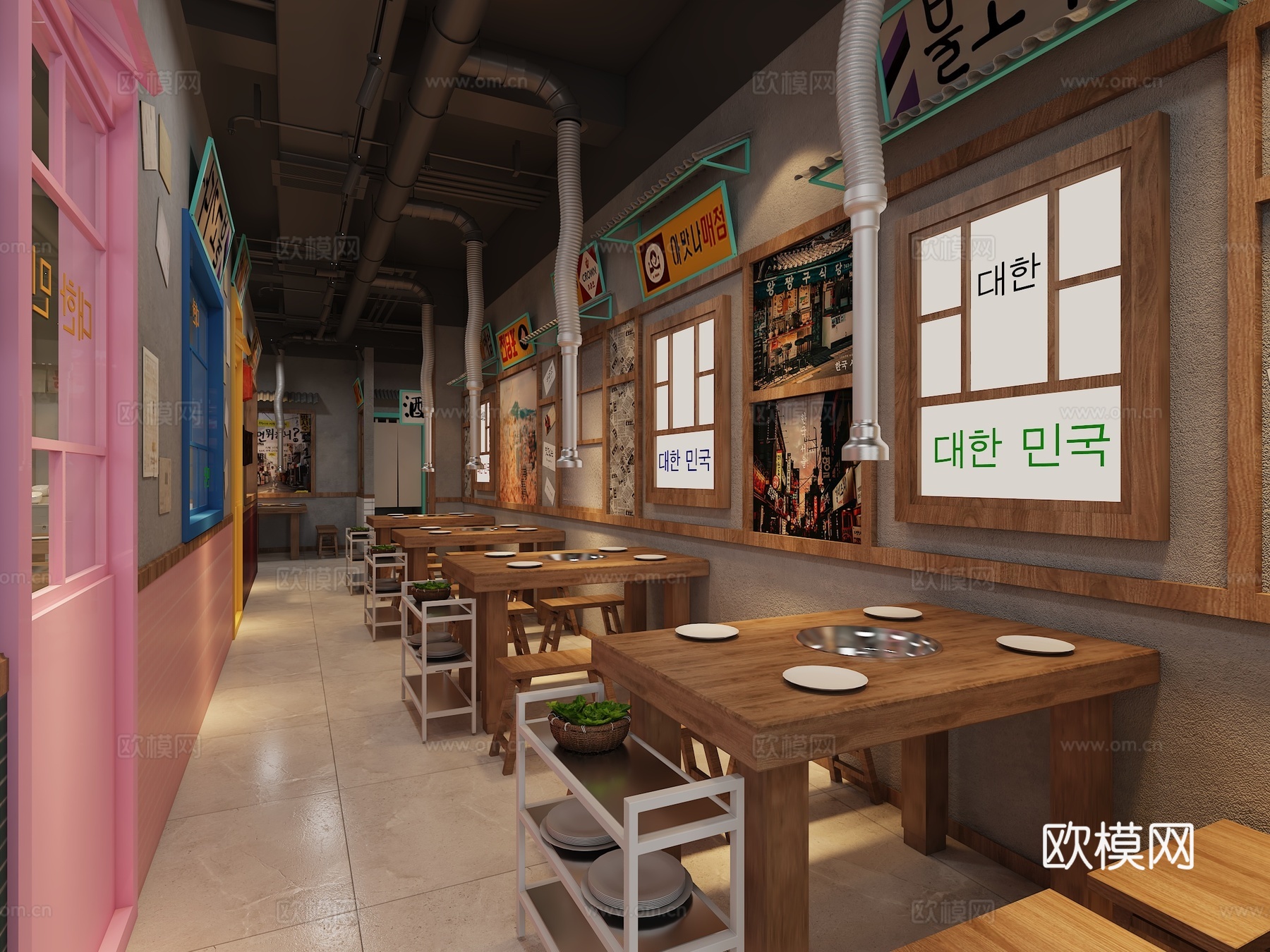 烤肉店 烧烤店3d模型
