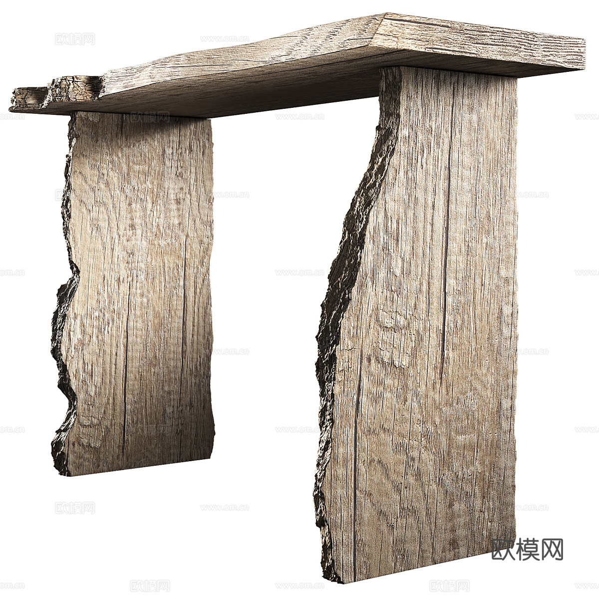 新中式侘寂实木端景台3d模型