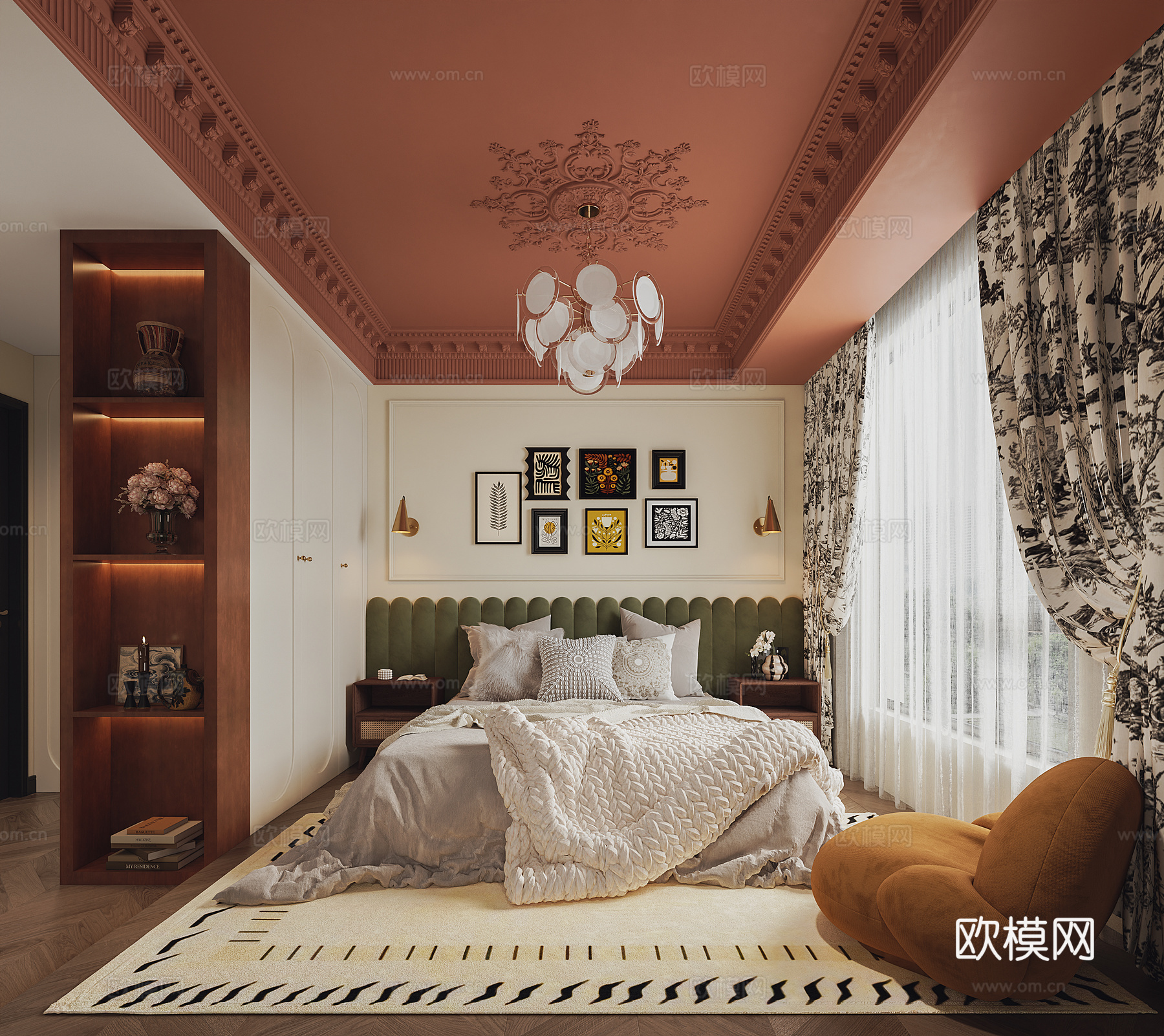 法式美式主卧3d模型