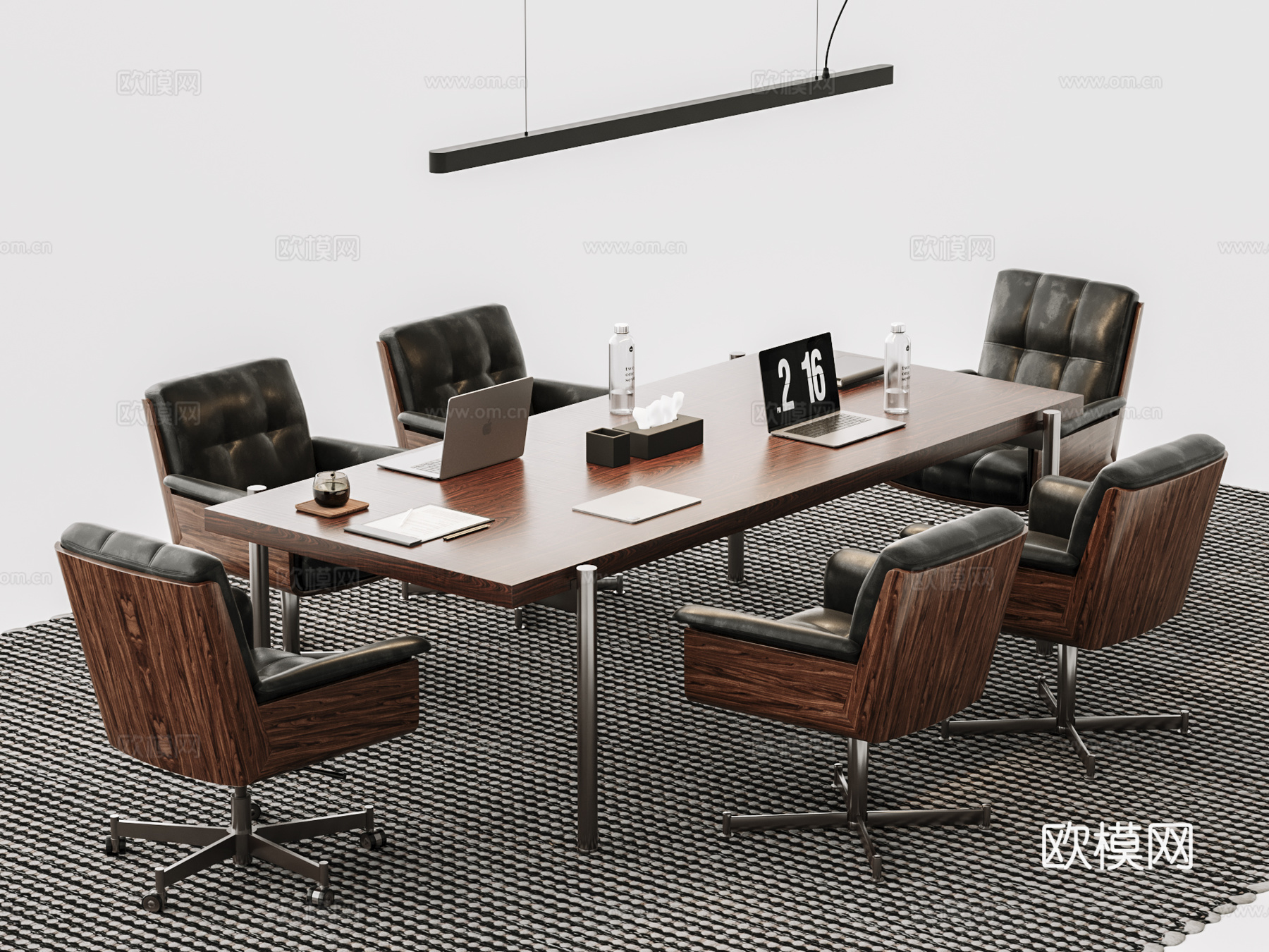 Minotti Daiki 会议桌椅组合 洽谈桌椅 办公椅3d模型