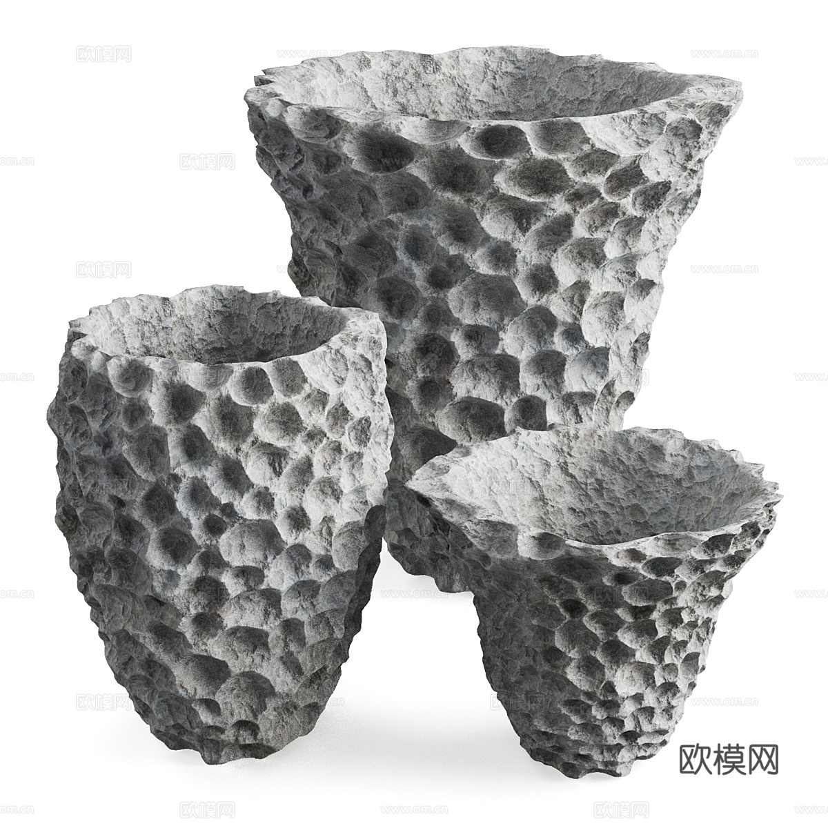 新中式侘寂陶罐花瓶3d模型