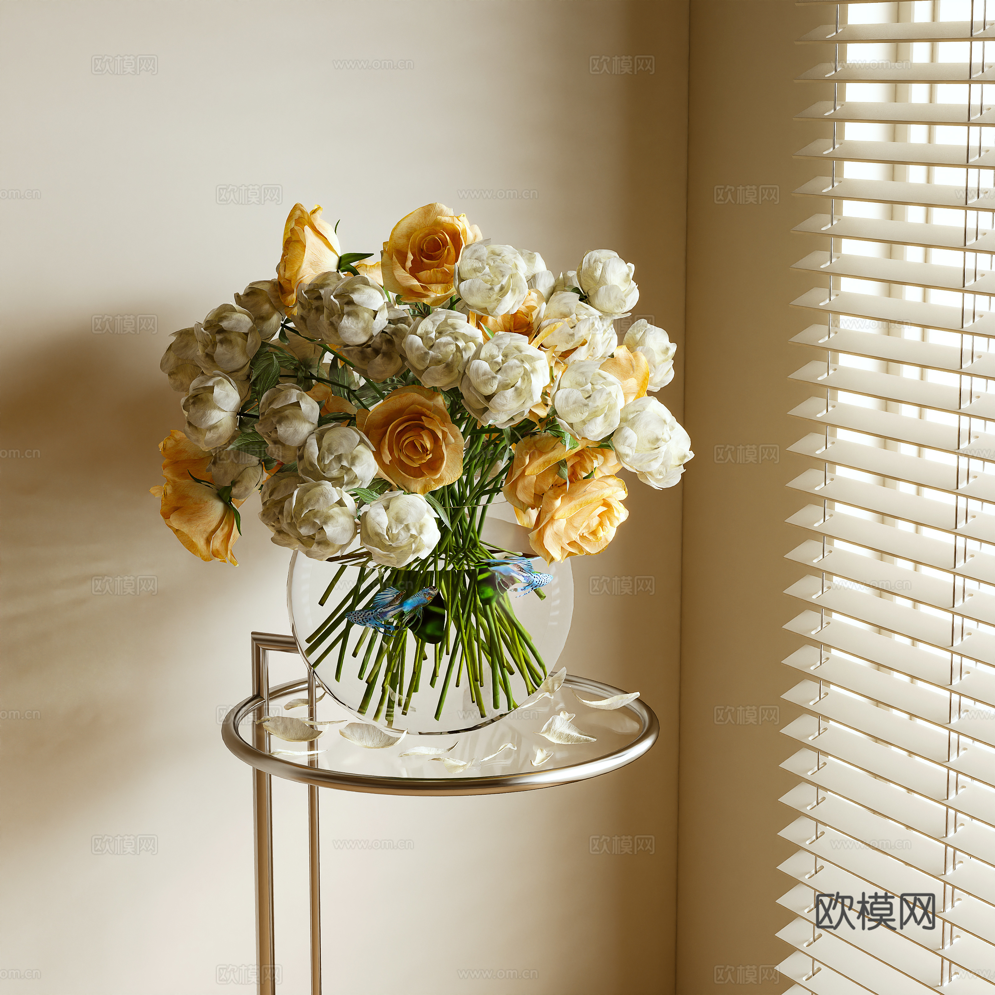 现代花卉 插花3d模型