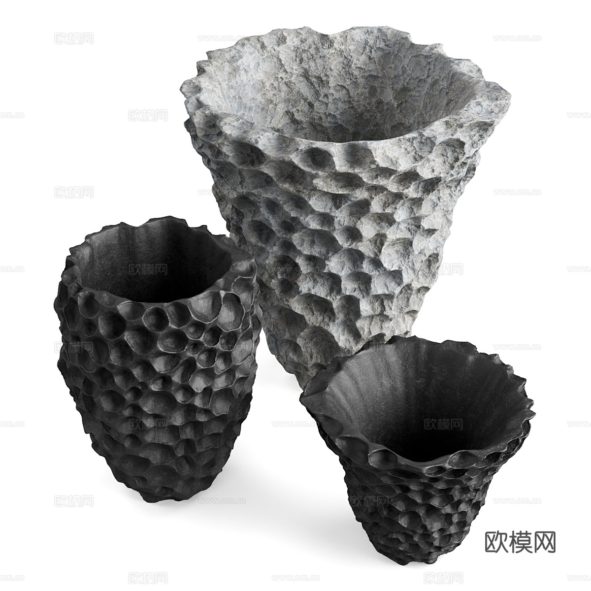 新中式侘寂陶罐花瓶3d模型