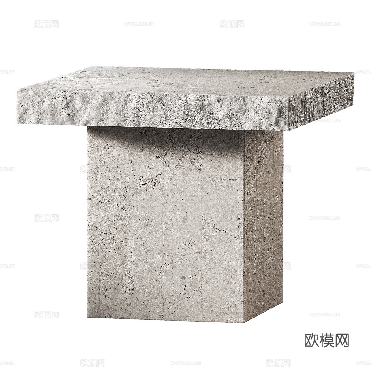 现代侘寂石桌 石茶几3d模型