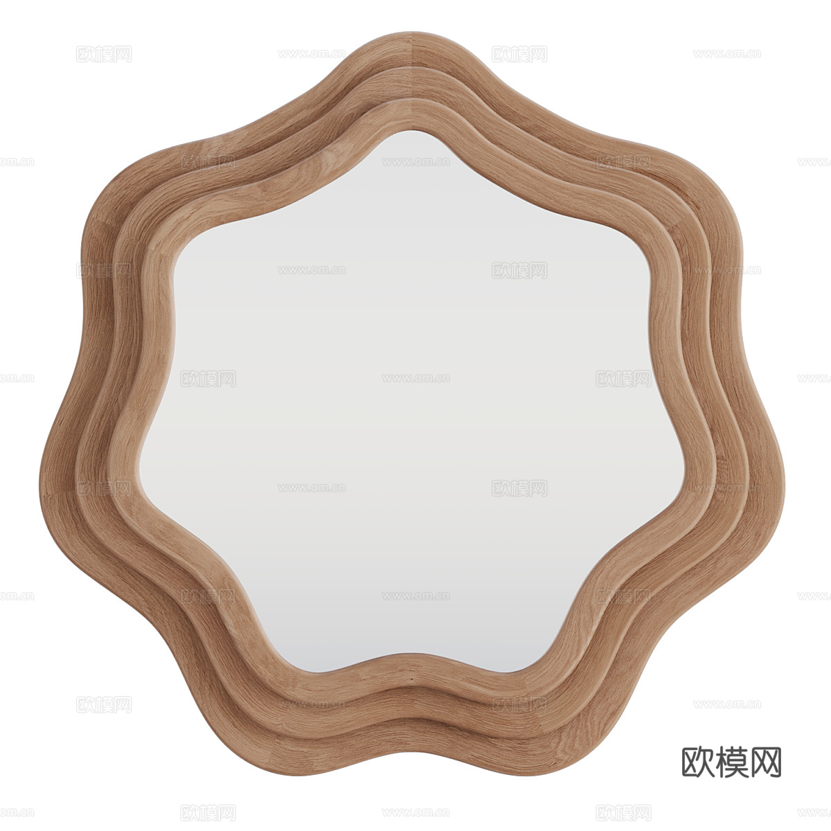 侘寂奶油风装饰镜子3d模型