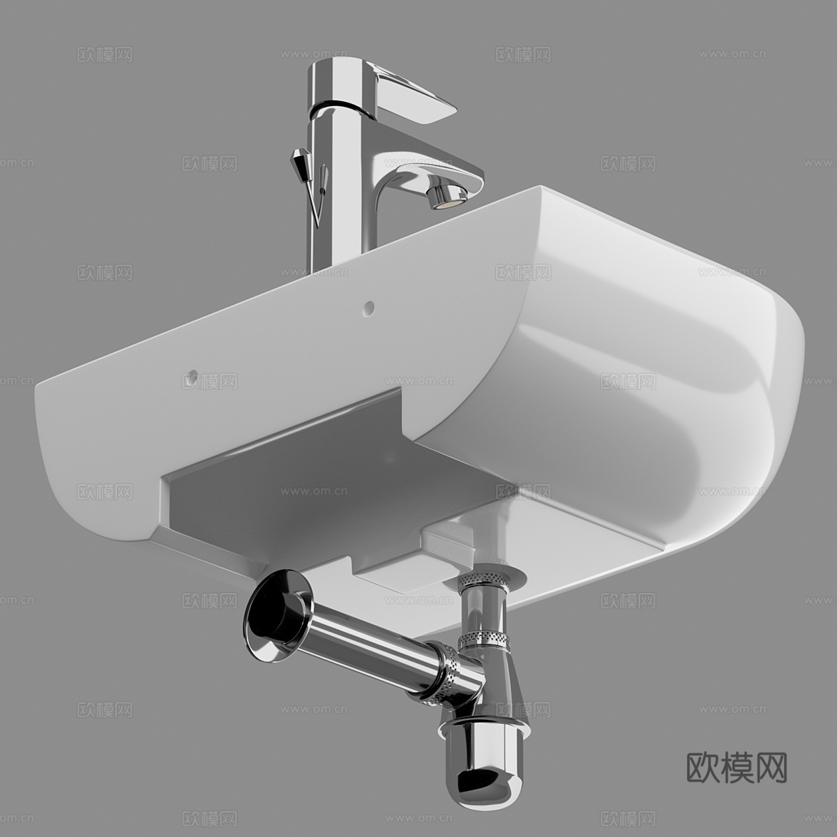 现代陶瓷台盆 洗手盆3d模型