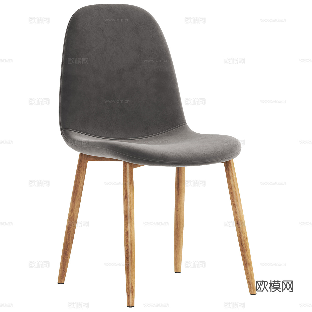 现代北欧原木单椅3d模型