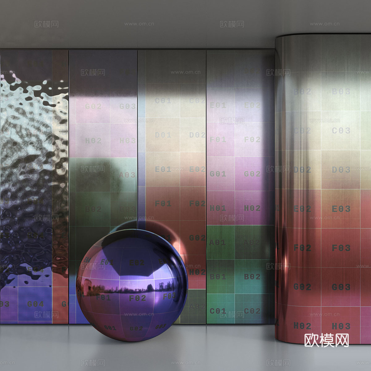 现代不锈钢金属材质3d模型
