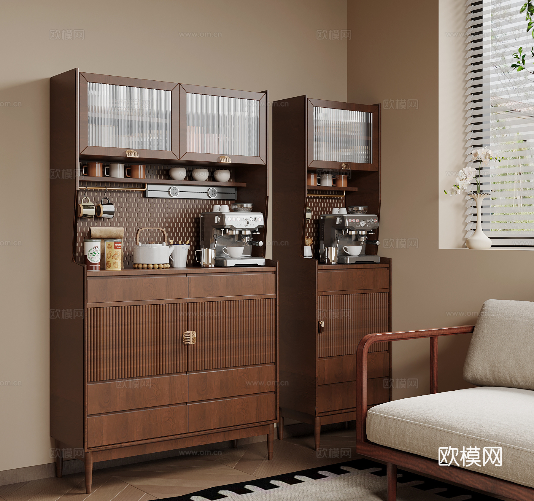 餐边柜 中式餐边柜su模型