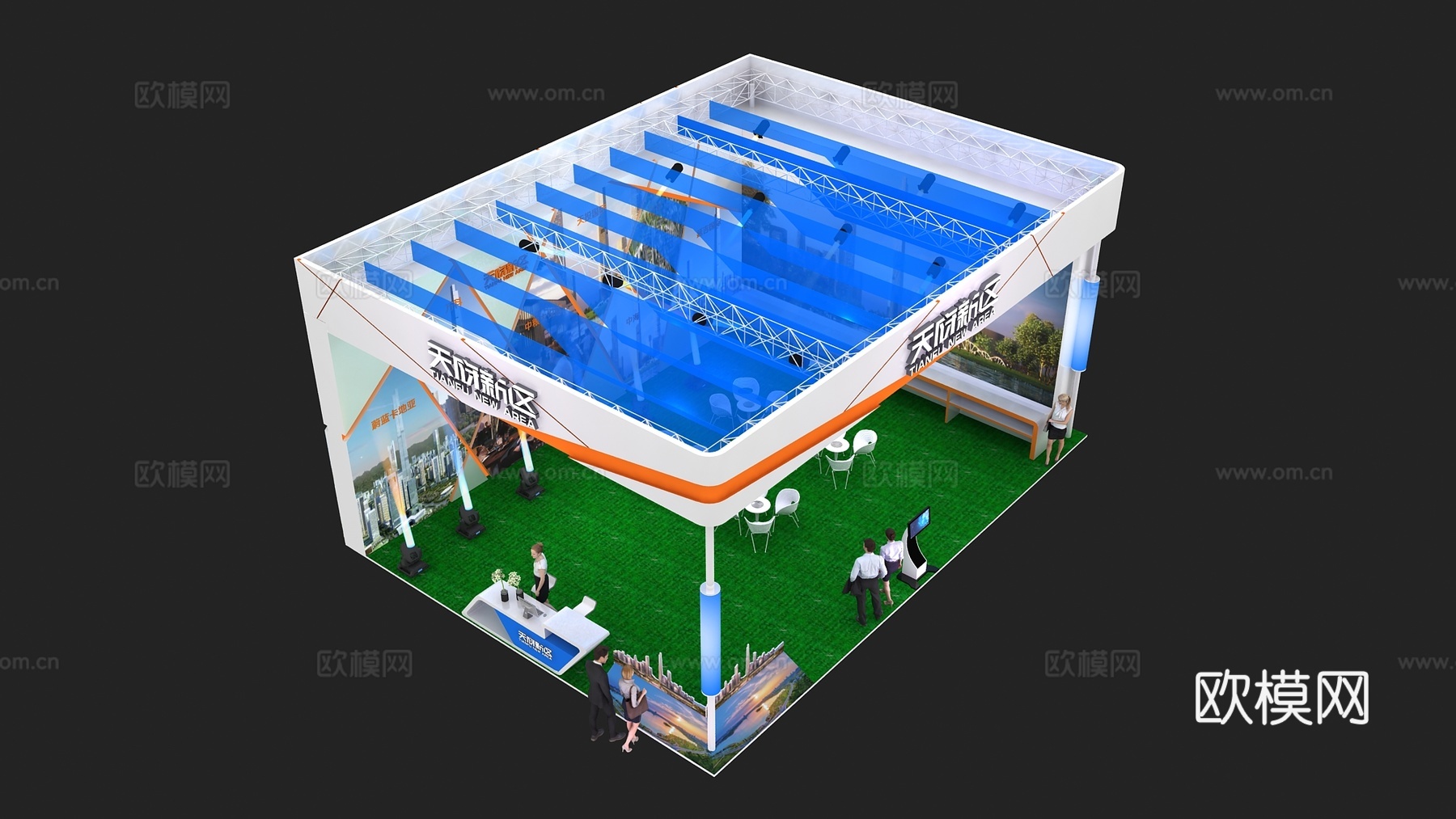 天府新区展台3D模型3d模型