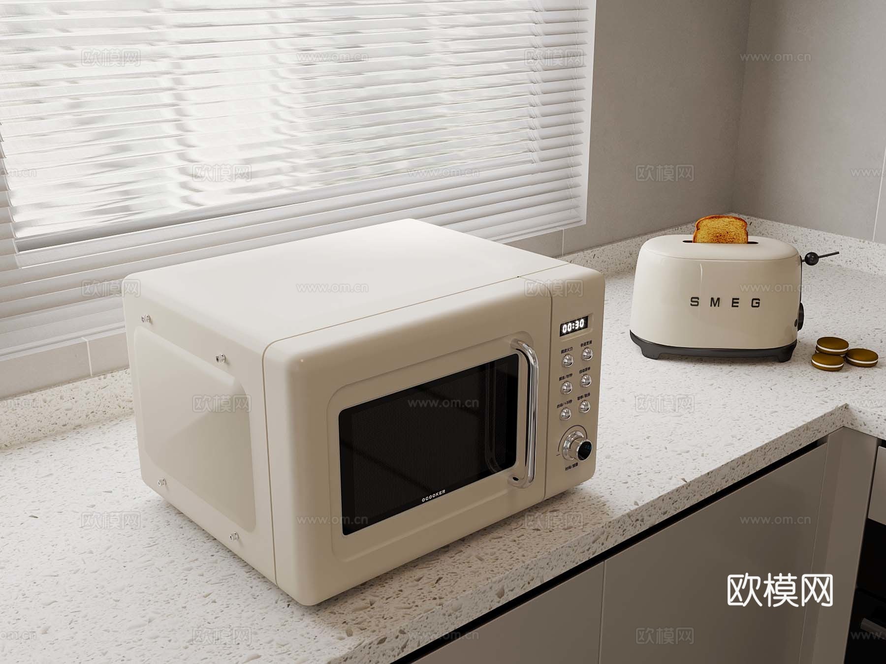 微波炉 面包机3d模型