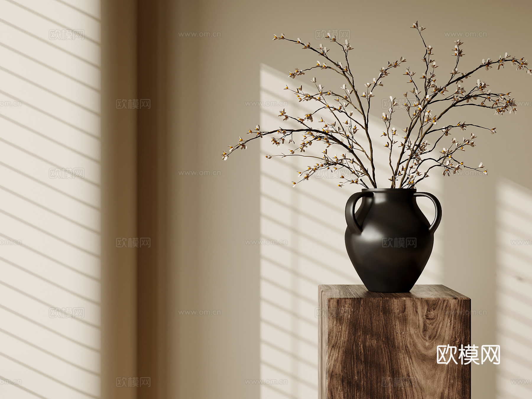 花艺 中古风花瓶 花卉 花艺 绿植3d模型