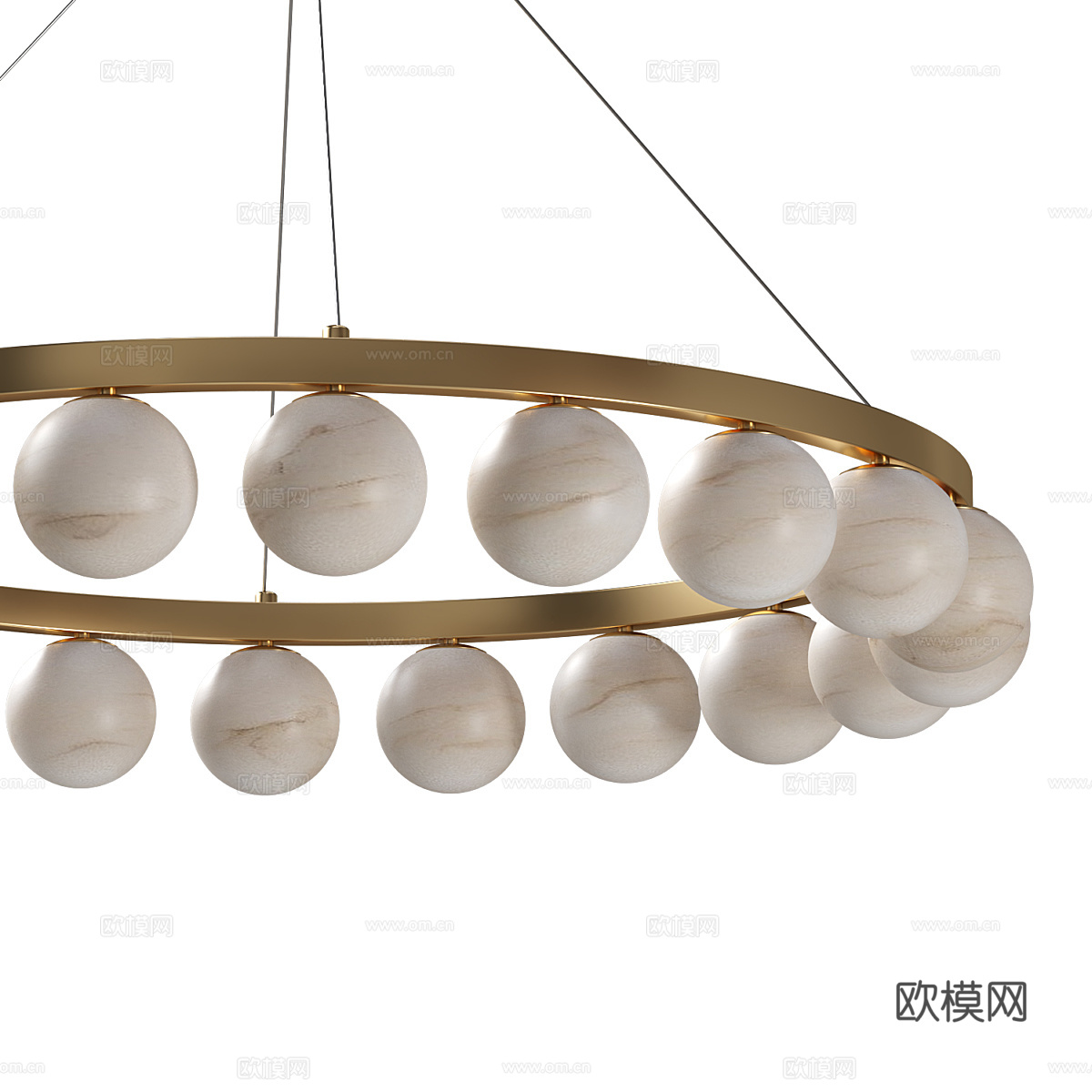 现代轻奢极简圆形装饰吊灯3d模型