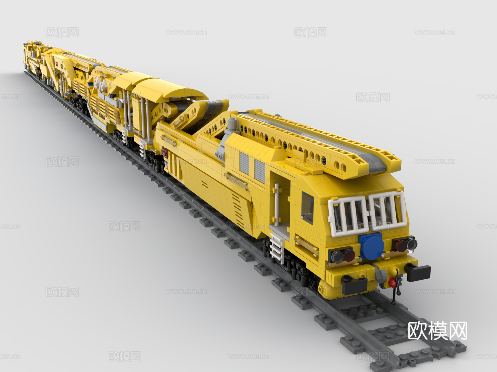乐高 LEGO 玩具 黄色 火车 轻轨 地铁 高铁 动车 城3d模型