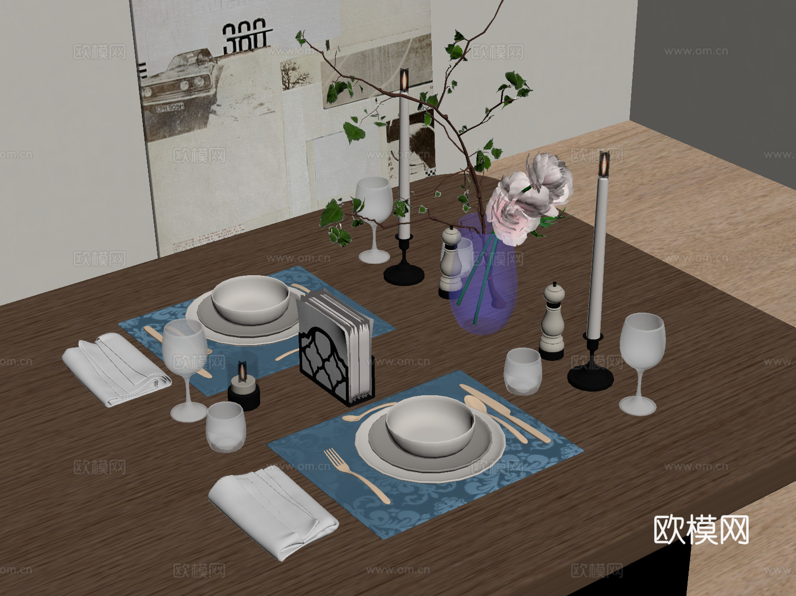 餐具 现代餐具su模型