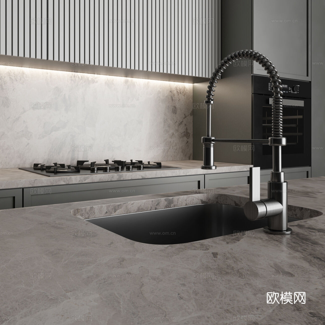 现代意式橱柜3d模型