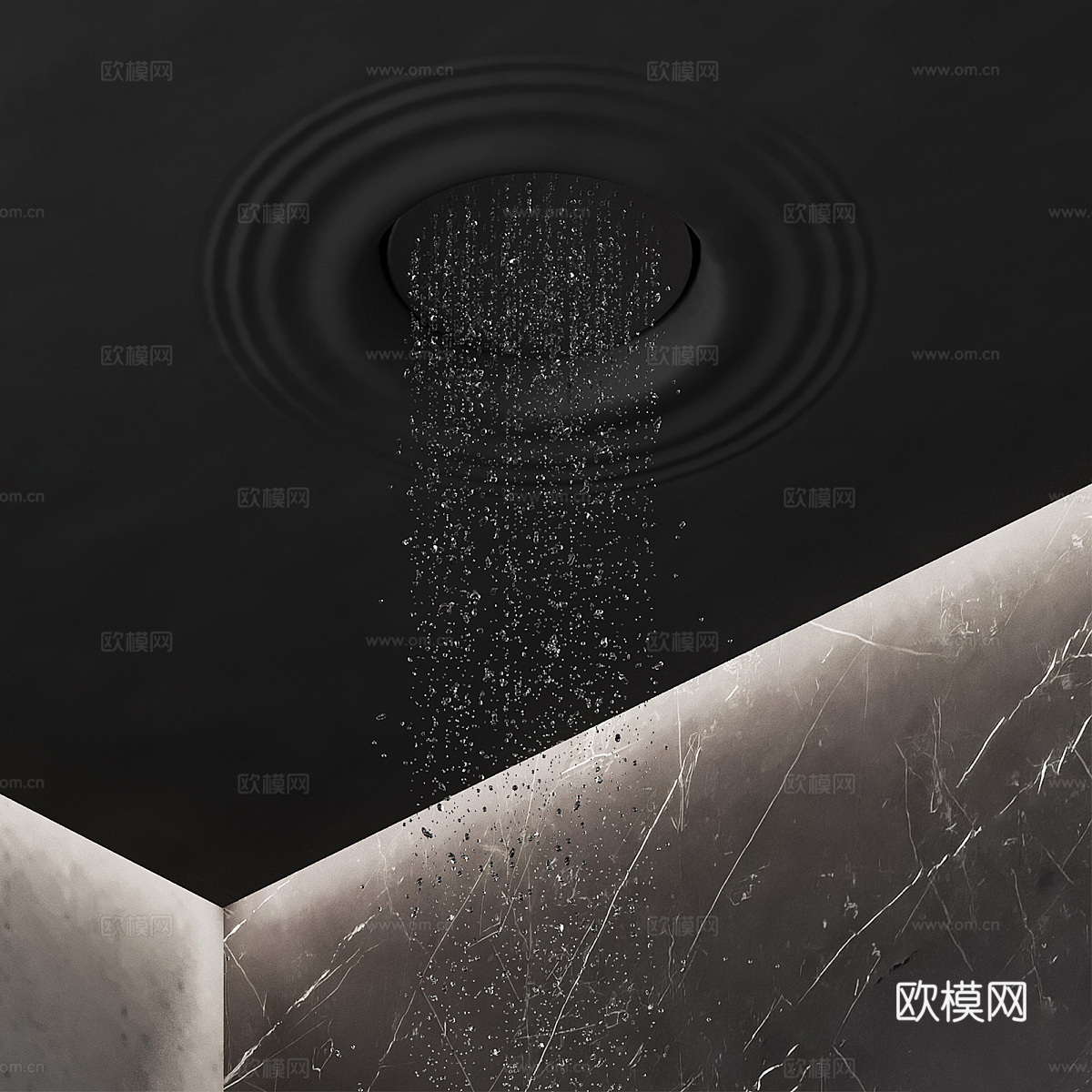 现代意式极简淋浴房3d模型
