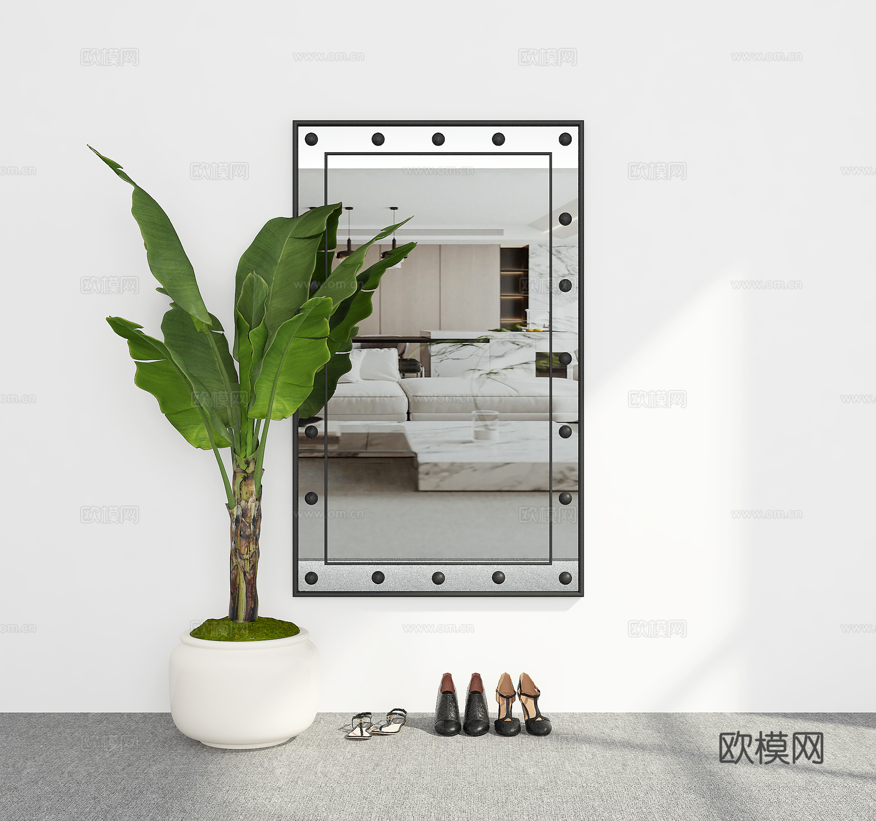 现代挂镜3d模型
