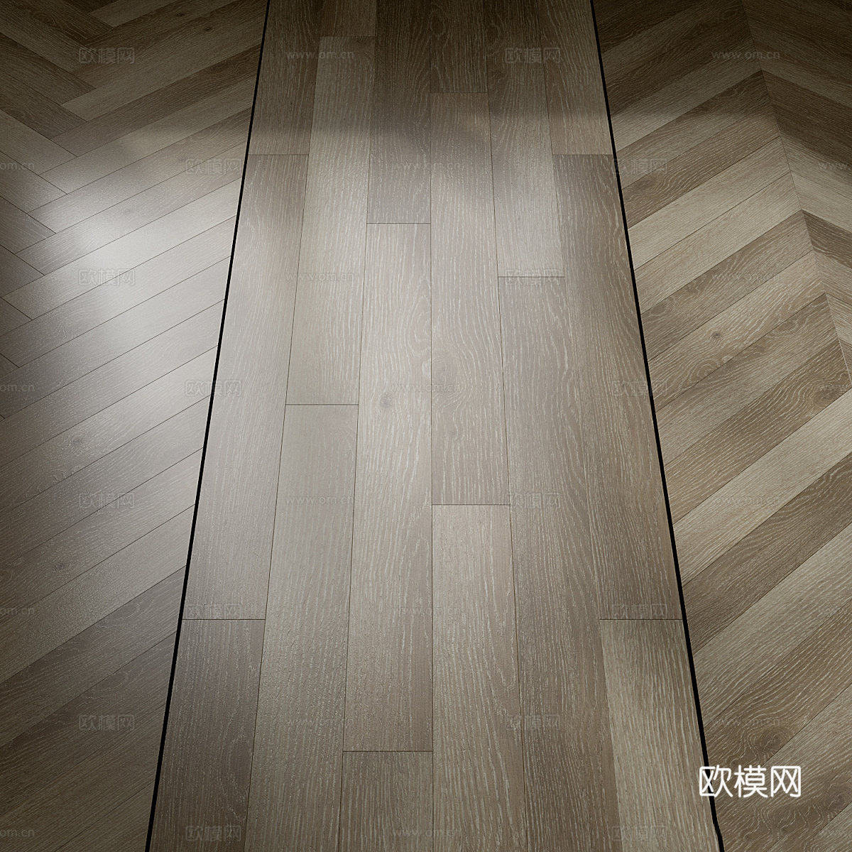 新中式枫木镶木地板3d模型