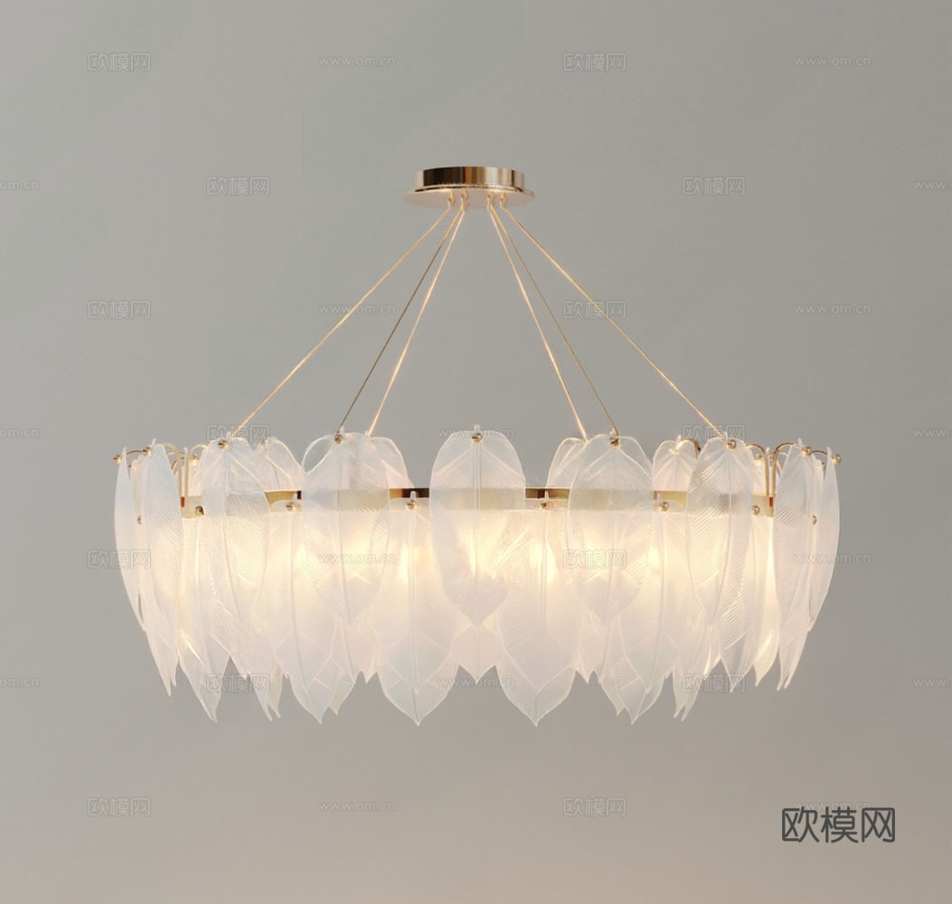 现代艺术吊灯su模型