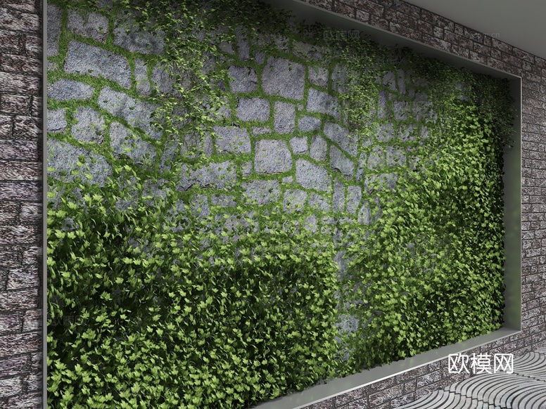 现代背景墙3d模型下载