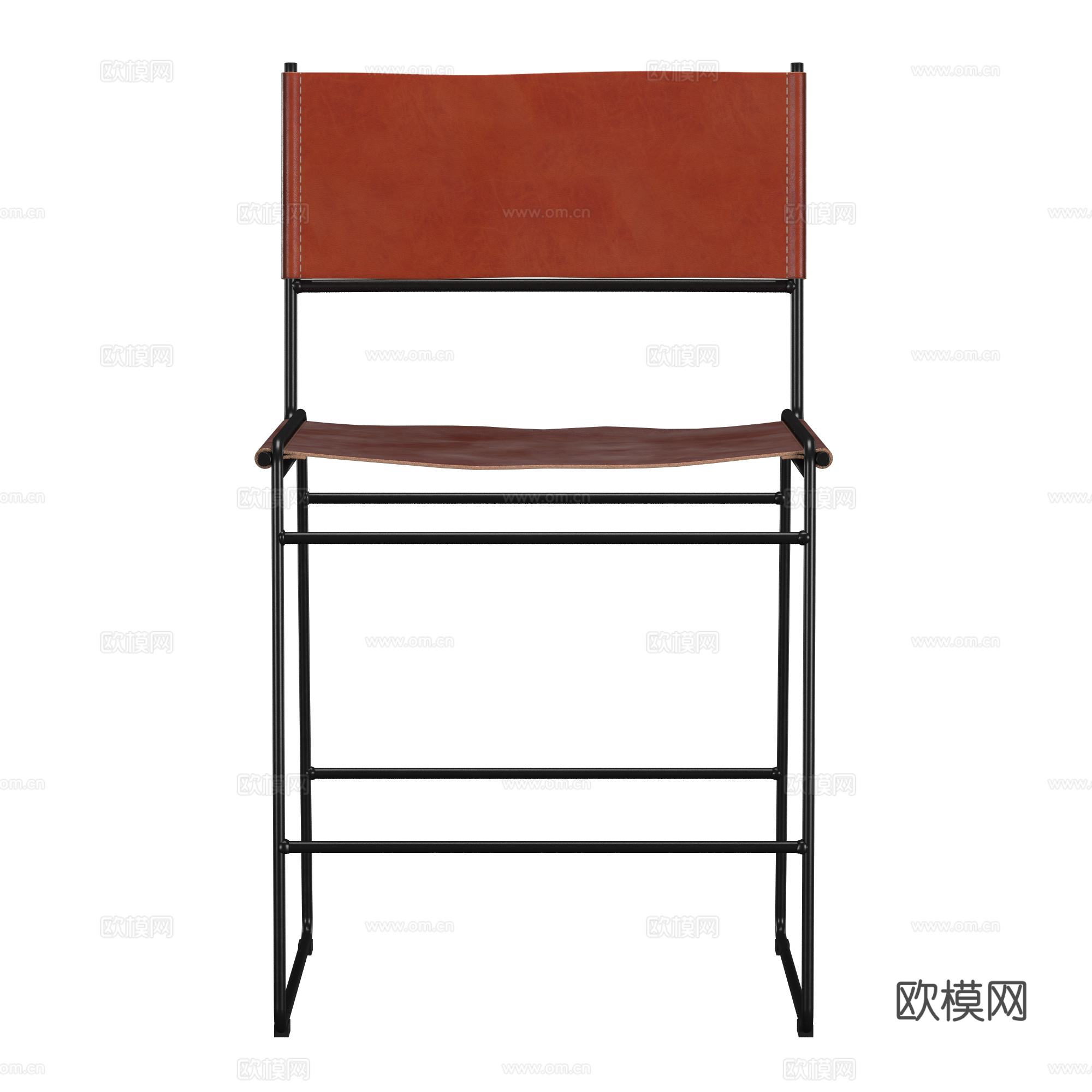 现代极简不锈钢皮椅3d模型