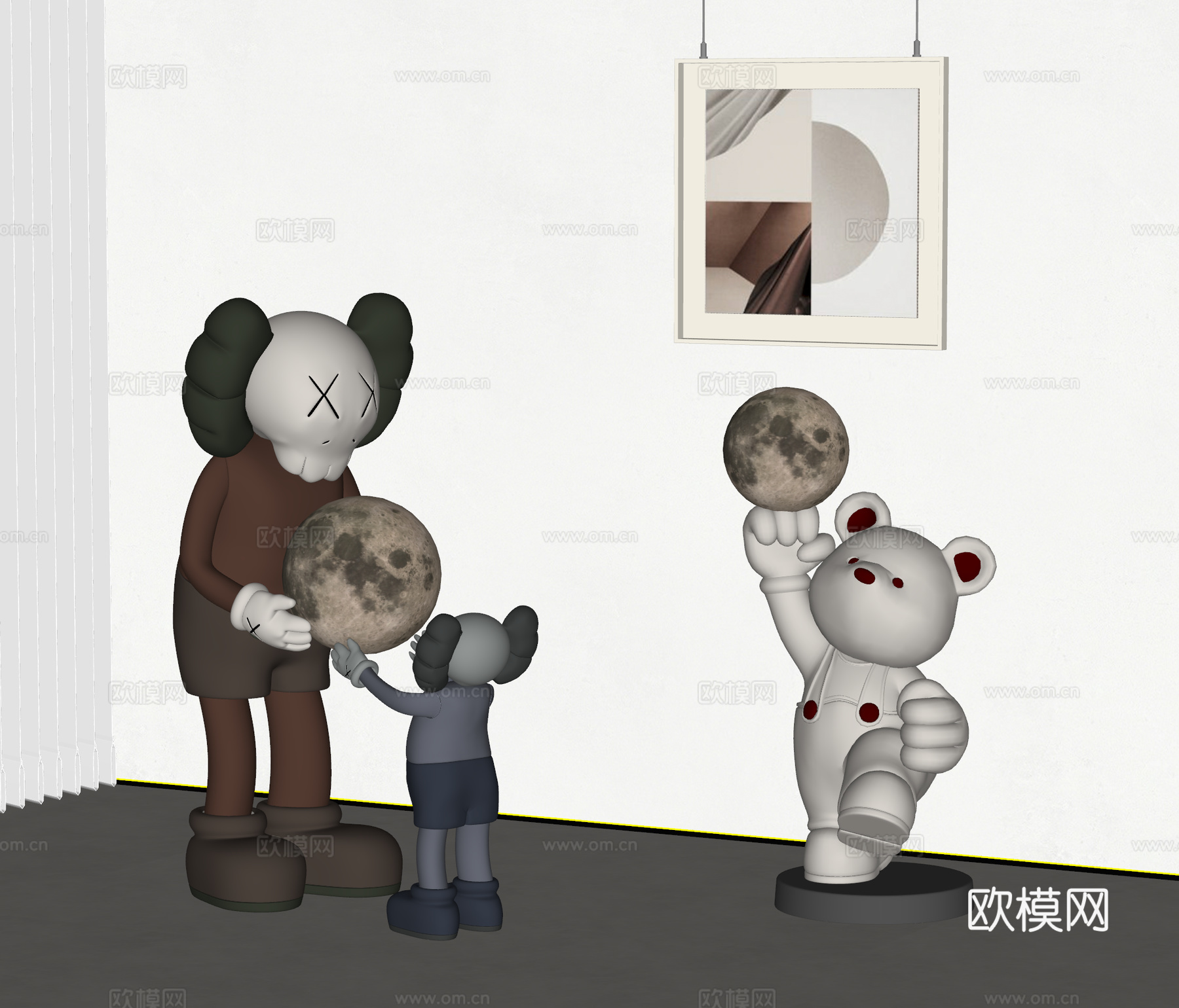现代雕塑 玩偶 手办 落地灯 KAWS 公仔 玩偶su模型