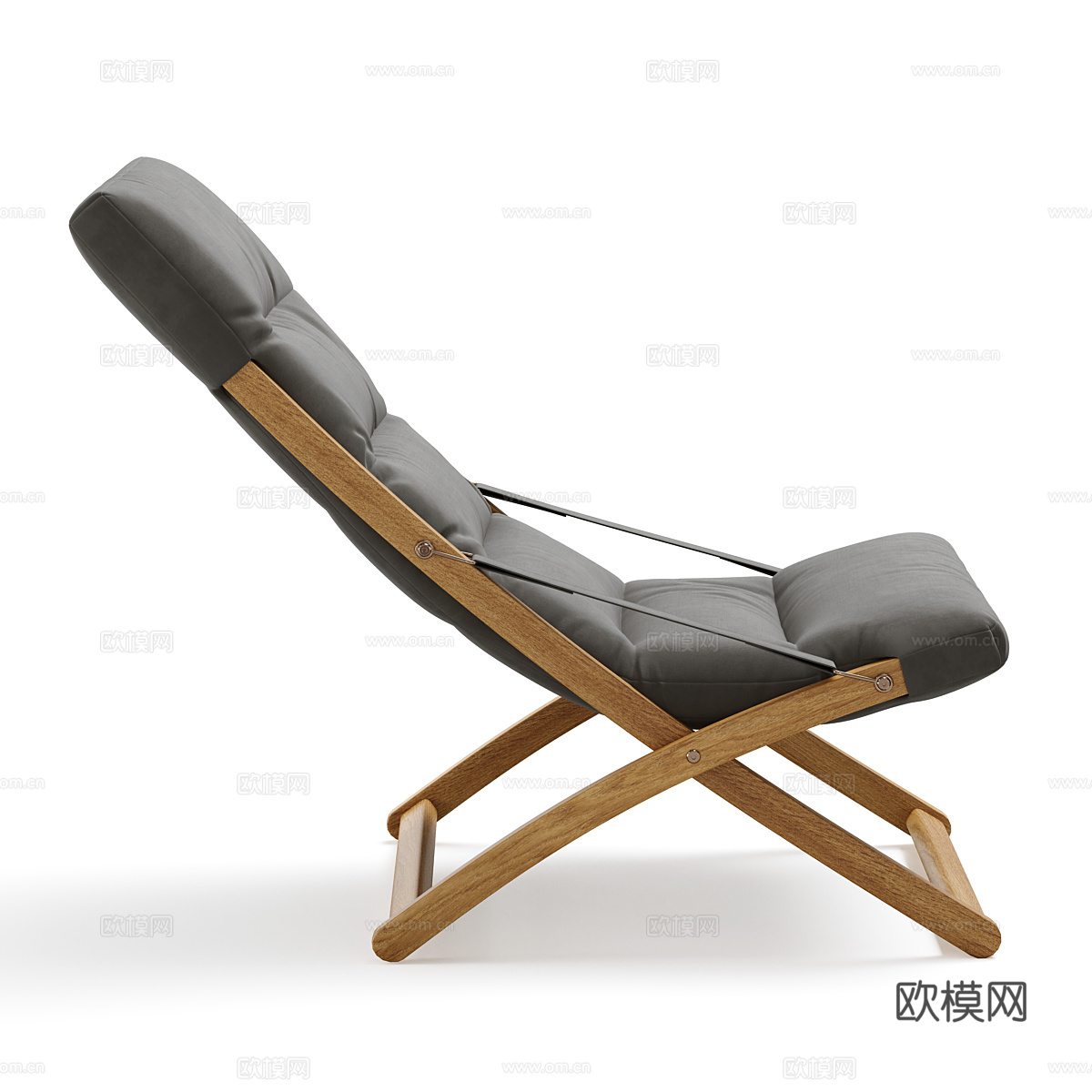 新中式躺椅 户外扶手椅3d模型下载（渲染图5）