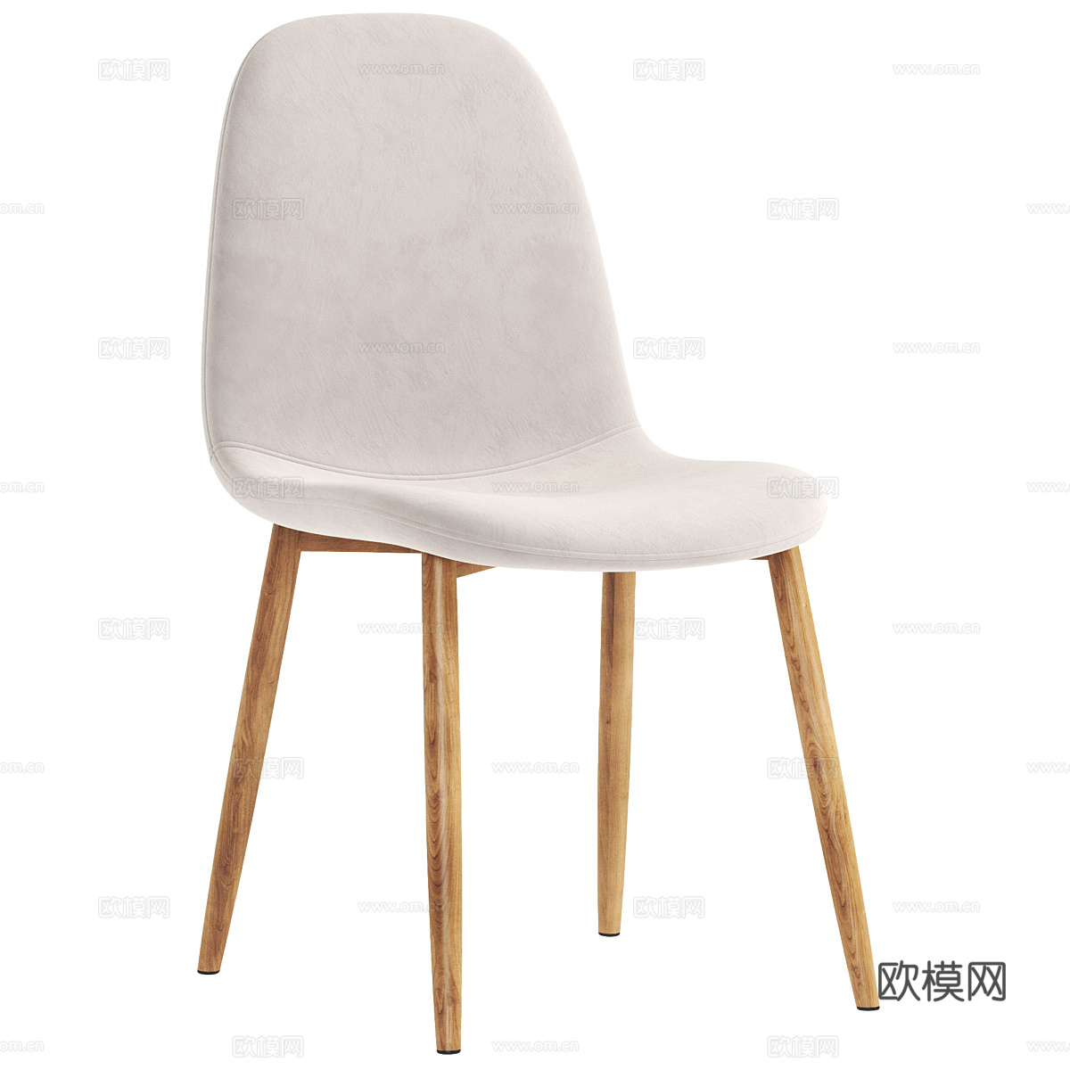 现代北欧原木单椅3d模型