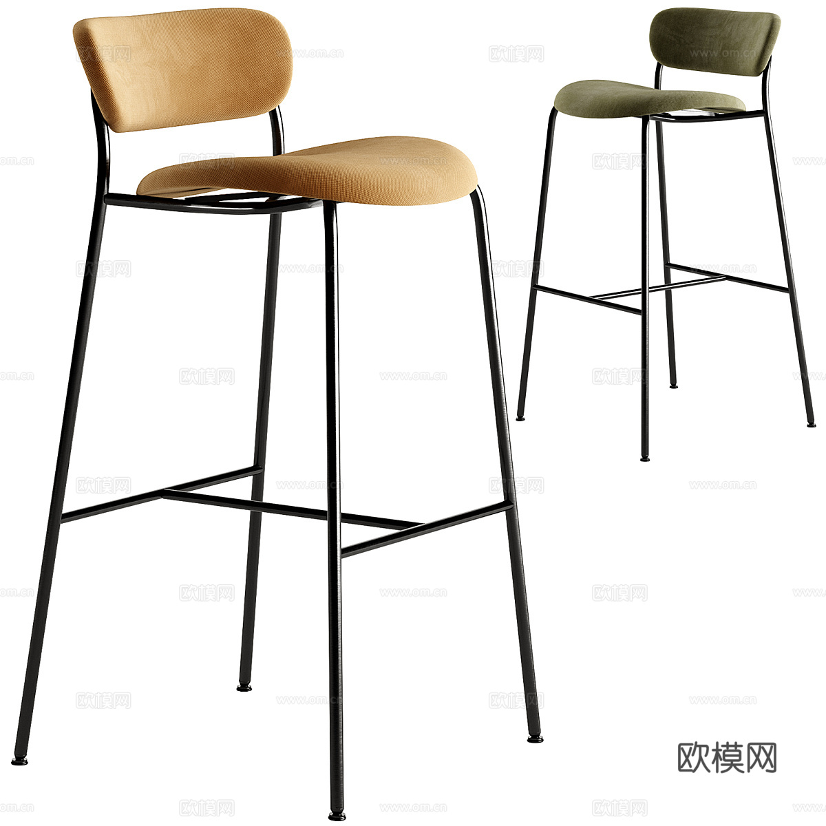 现代极简吧台椅3d模型下载（渲染图3）