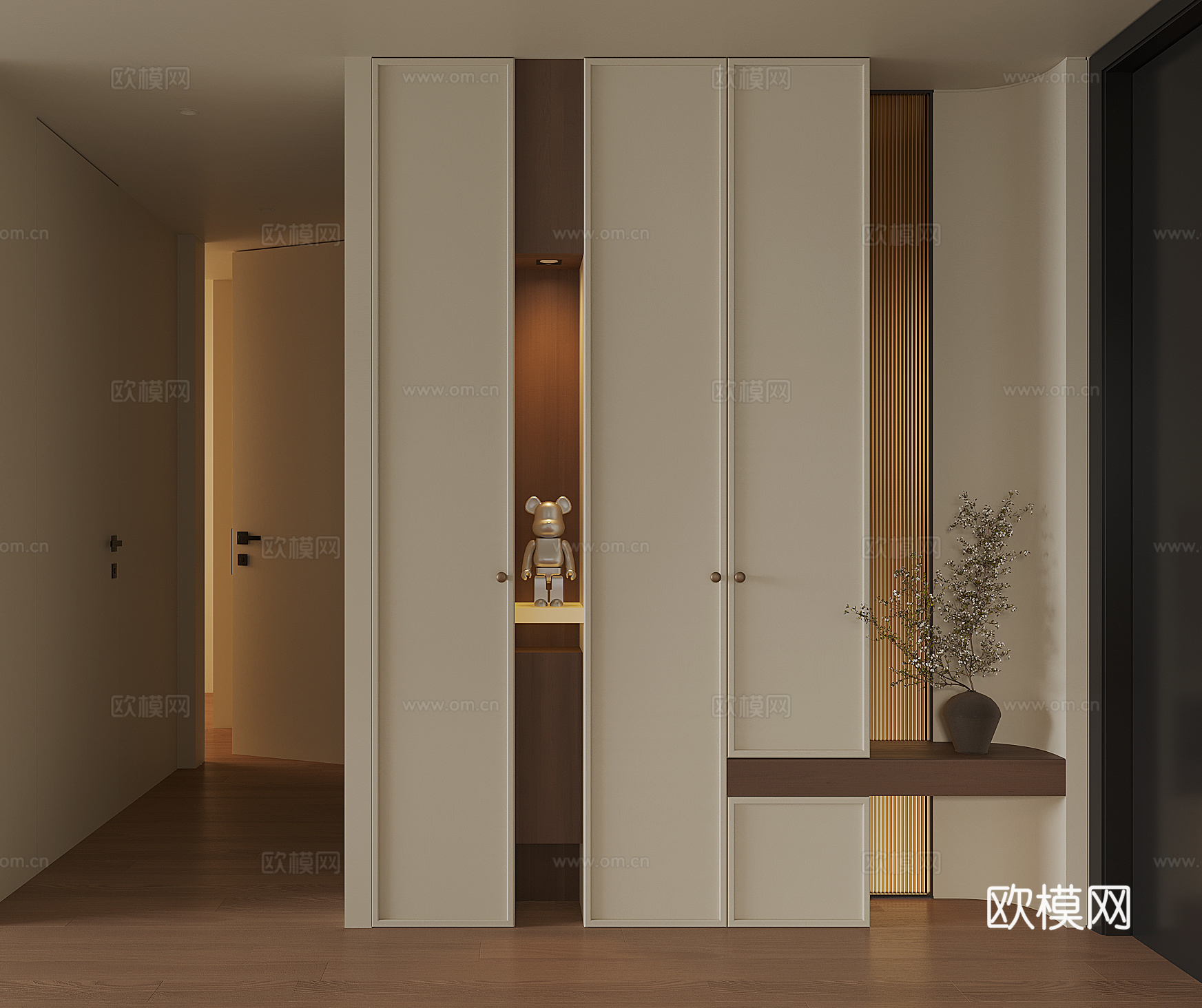 现代法式玄关柜3d模型