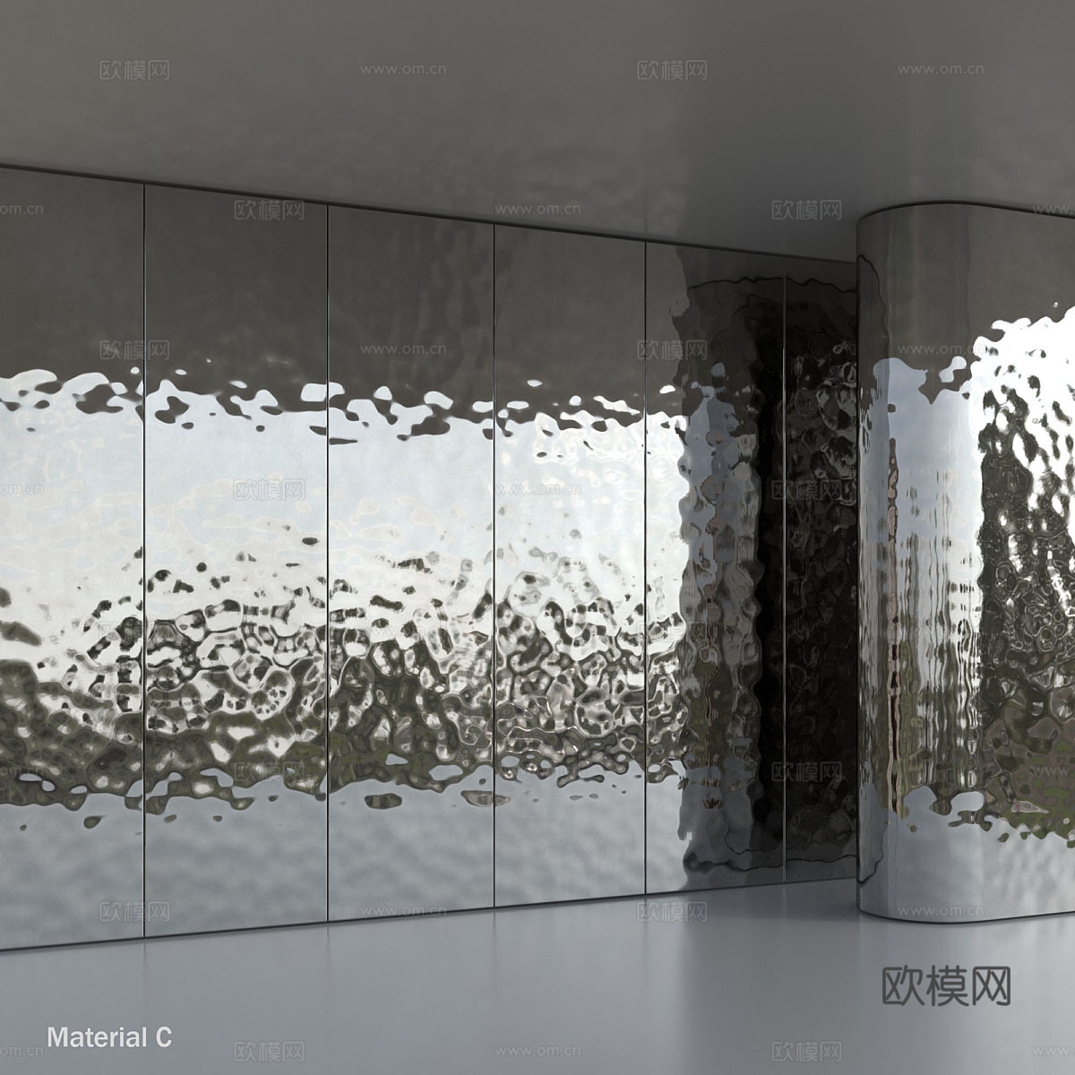 现代不锈钢金属材质3d模型