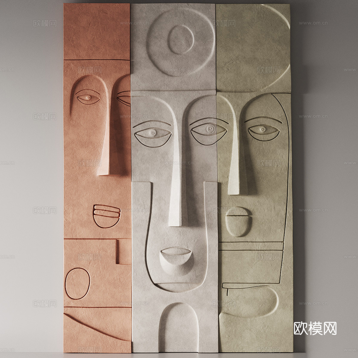 新中式侘寂浅浮雕艺术品3d模型