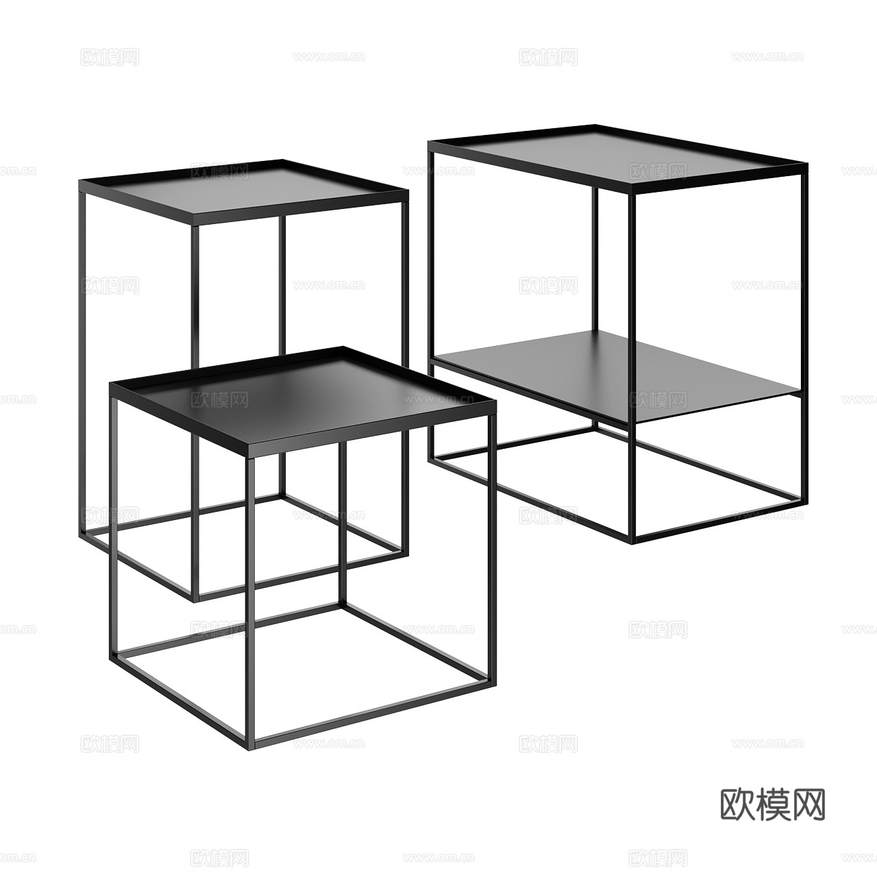 Silvio 极简边几 茶几 方形边几 金属边几 北欧边几3d模型