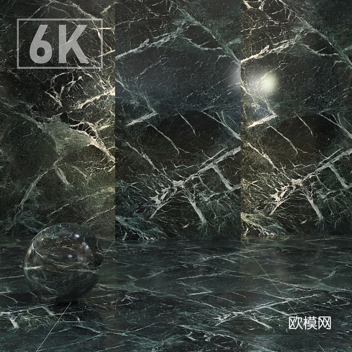 现代意式轻奢危地马拉绿色大理石3d模型