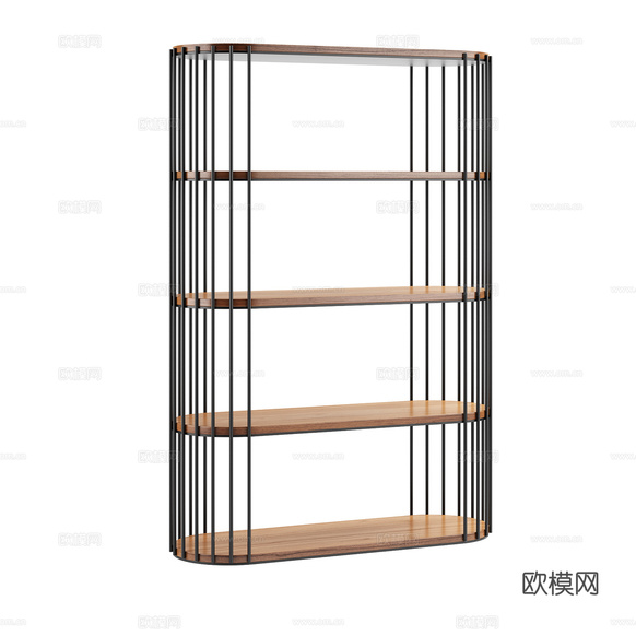 Bonaldo 极简书架 展示架 装饰架 书柜 木架 金属架3d模型下载