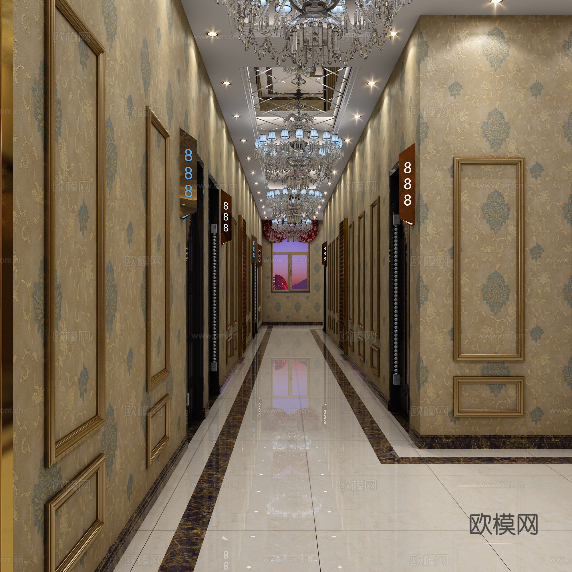 其它KTV大包厢和过道3d模型