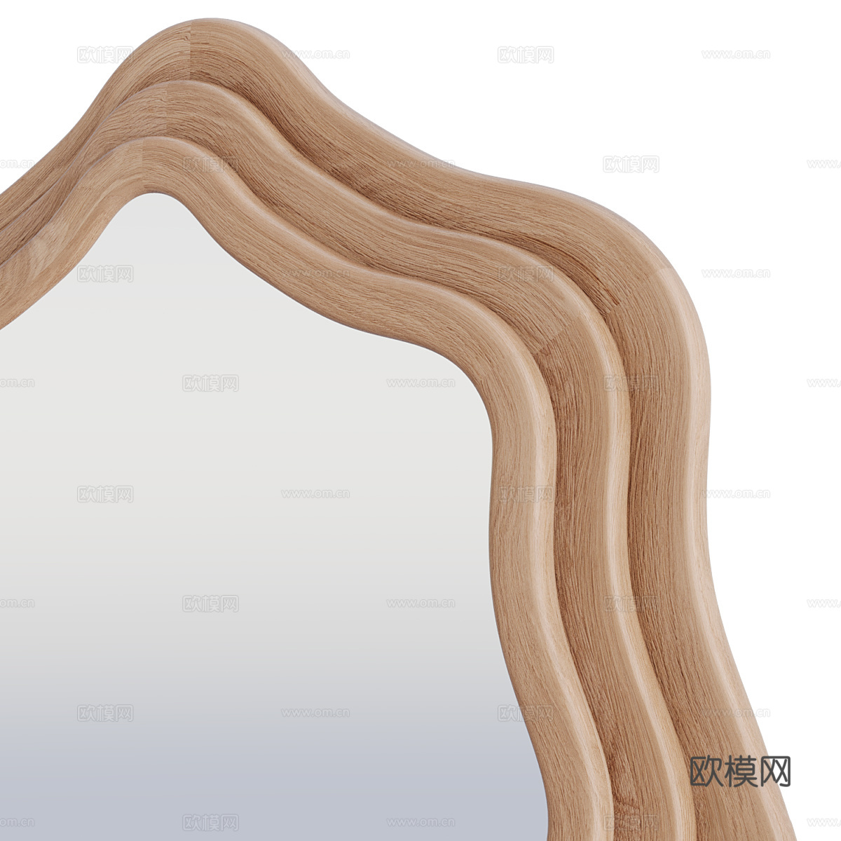 侘寂奶油风装饰镜子3d模型