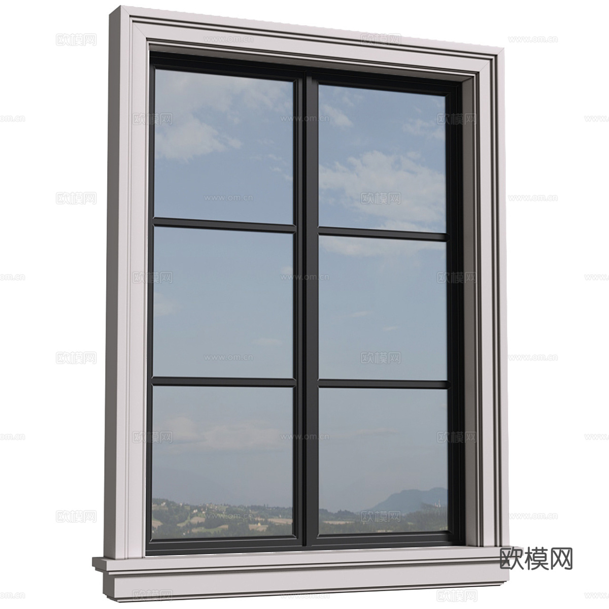 法式欧式外墙窗 平开窗3d模型