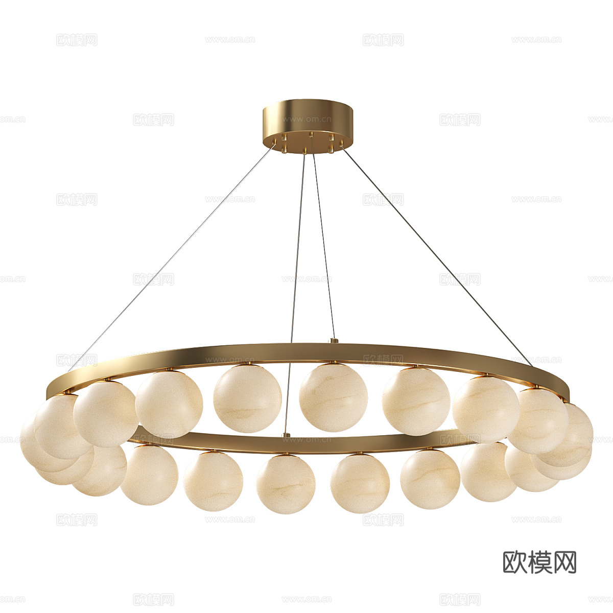 现代轻奢极简圆形装饰吊灯3d模型