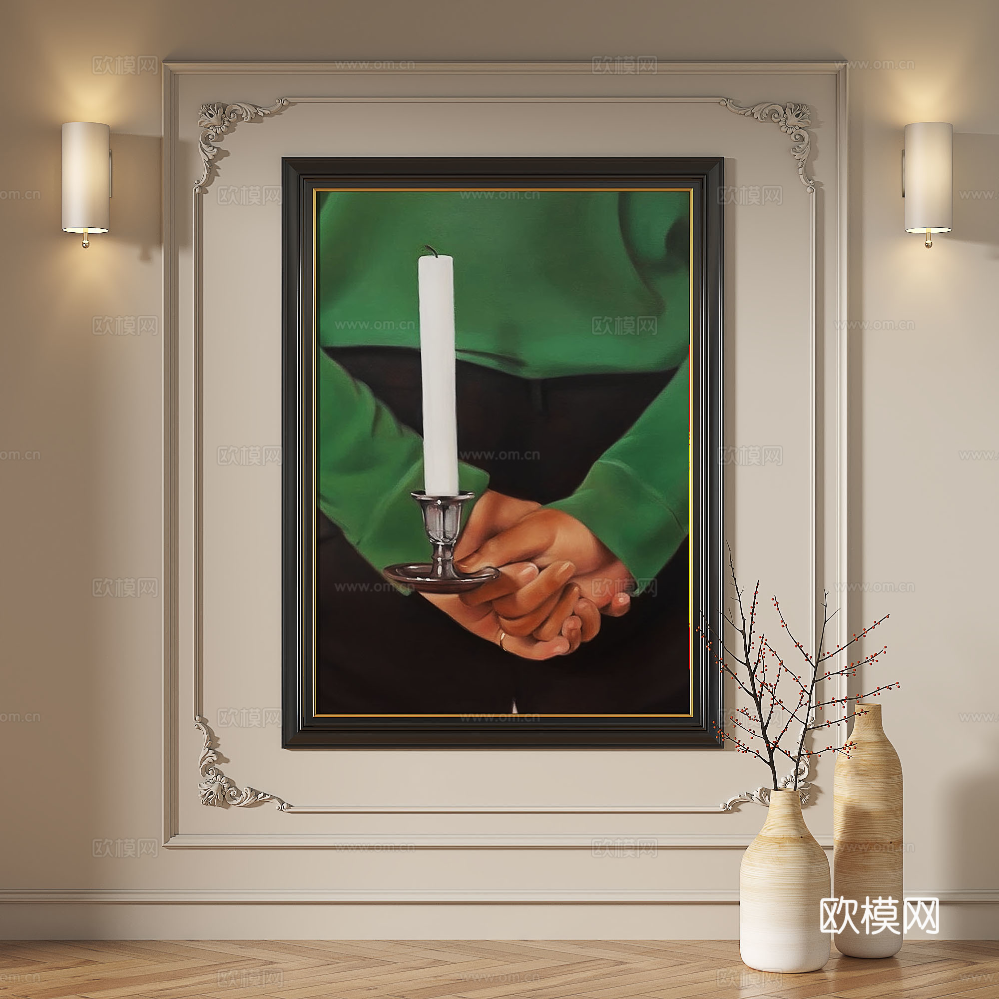 法式，复古，现代，欧式，中古，抽象，简约，轻奢，装饰画3d模型