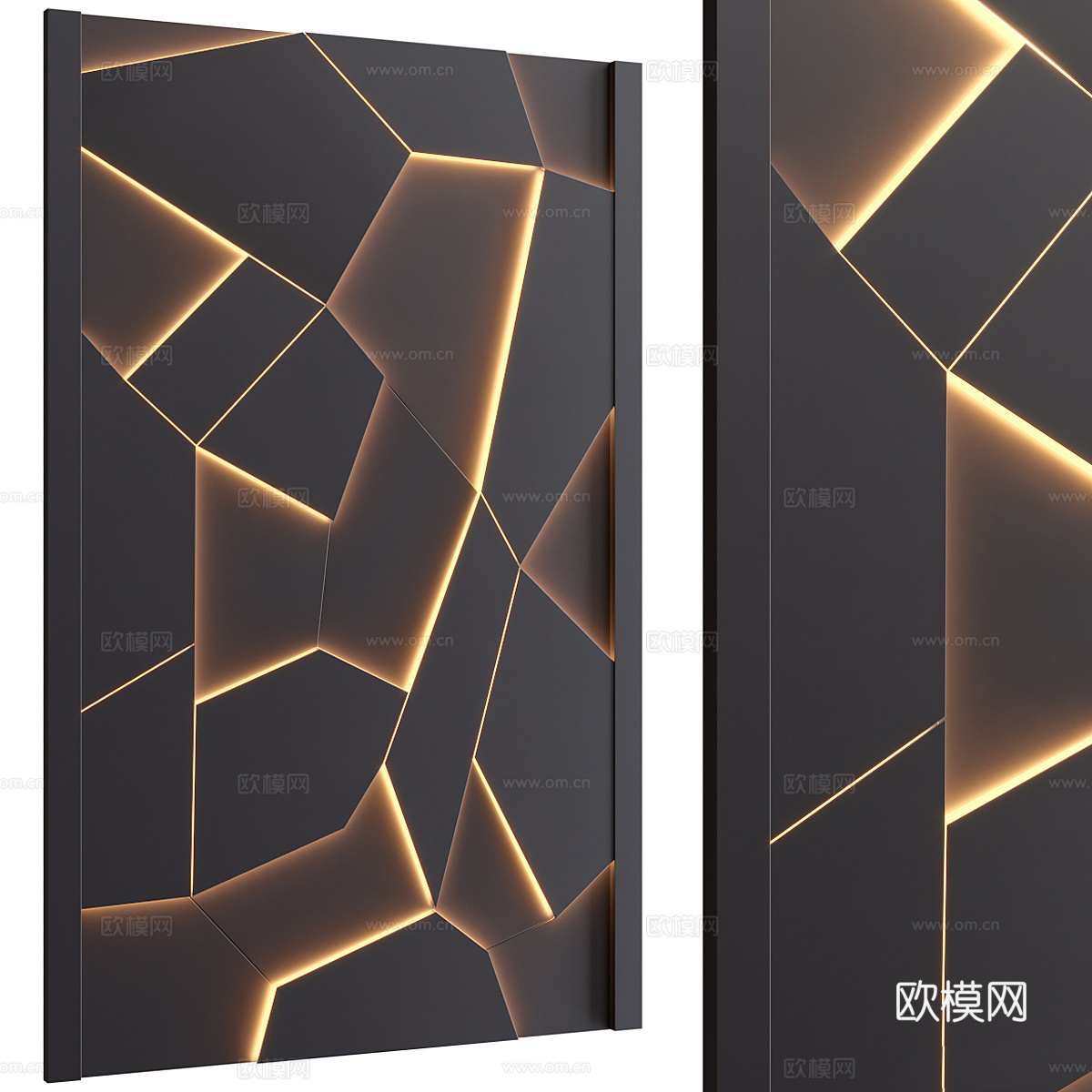 现代意式装饰墙板 发光墙板3d模型