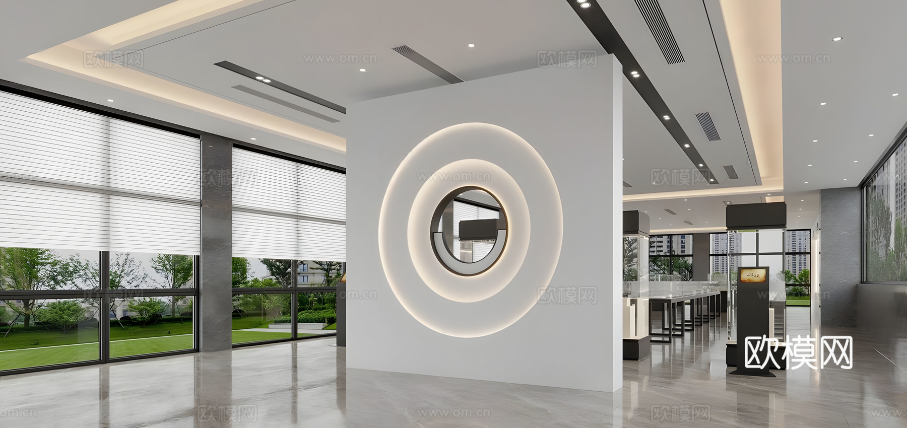 现代企业文化展厅 科技展厅 智能智造展厅 展厅玻璃展台su模型